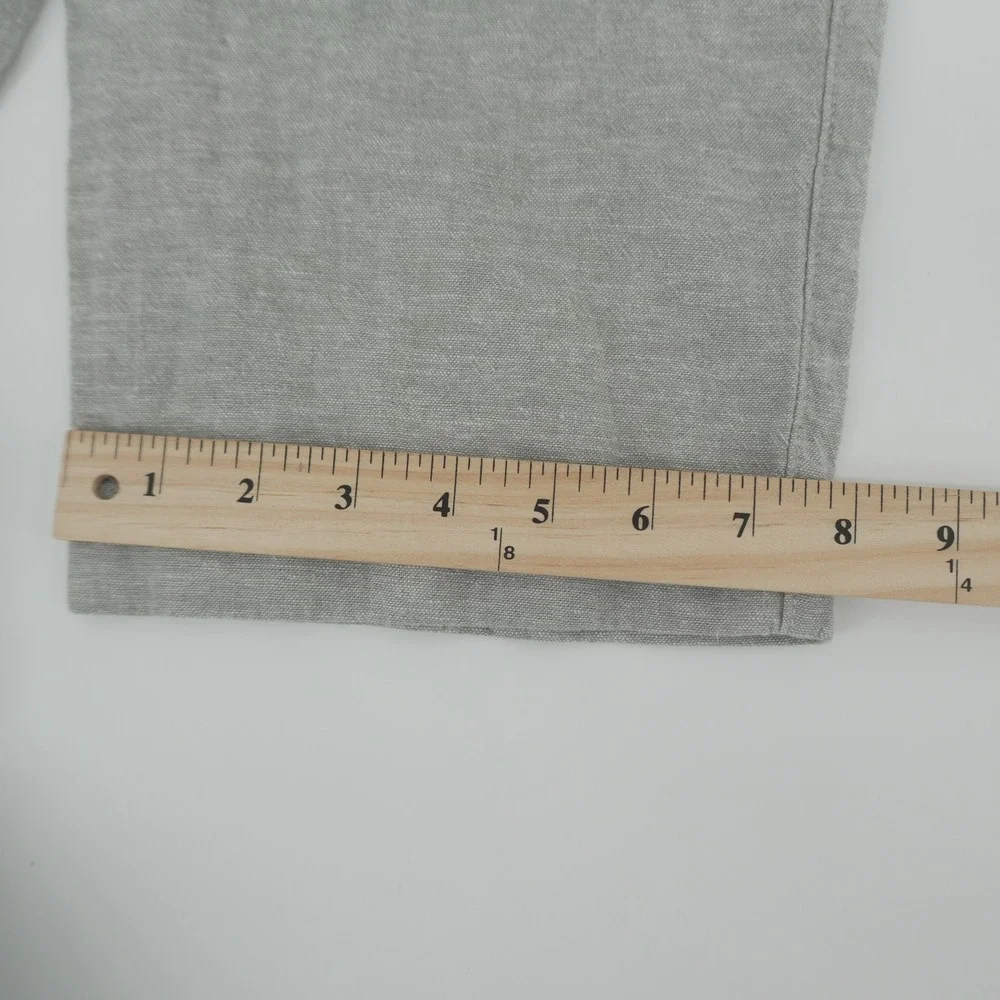 J.Crew Straight Leg Pants Mens 36x32 Gray Linen Cotton Re-Imagined Trousers
